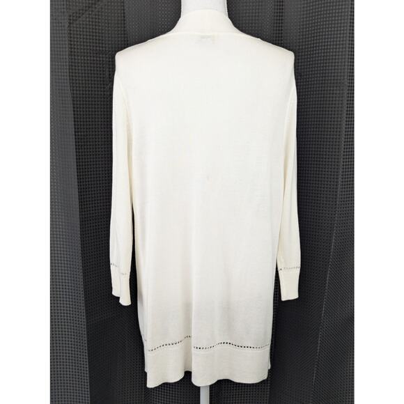 NWOT! LOFT OUTLET PETITE! LIGHTWEIGHT, DRAPEY CREAM DUSTER SWEATER, CARDI! SZ LP - Picture 7 of 8